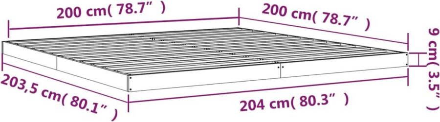 VidaXL -Bedframe-massief-grenenhout-wit-200x200-cm