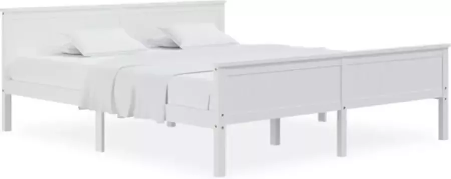 VidaXL -Bedframe-massief-grenenhout-wit-200x200-cm - Foto 5