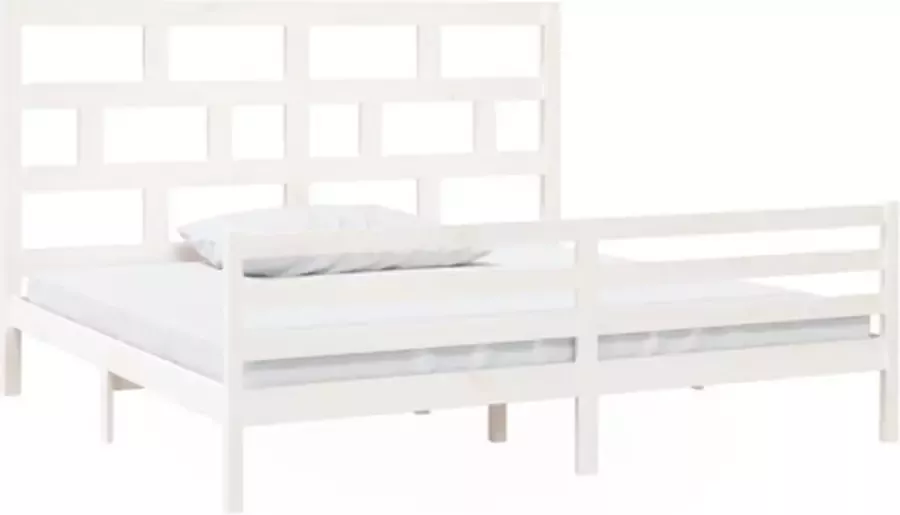 VidaXL -Bedframe-massief-grenenhout-wit-200x200-cm - Foto 3