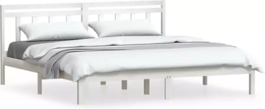 VidaXL -Bedframe-massief-grenenhout-wit-200x200-cm - Foto 3