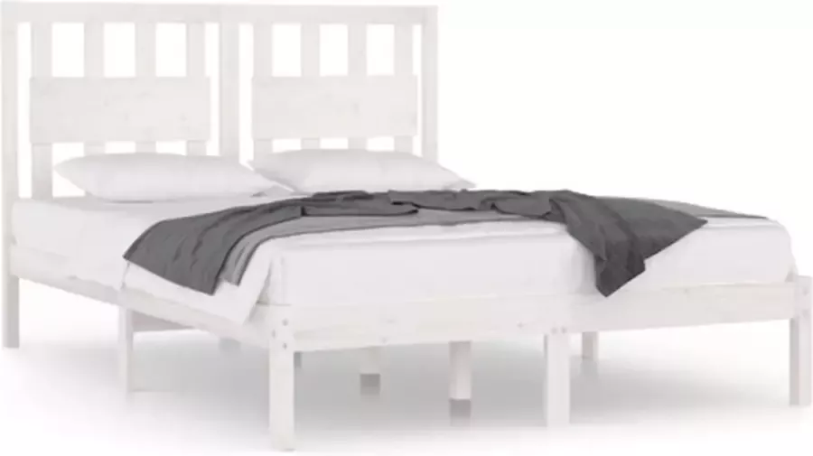 VidaXL -Bedframe-massief-grenenhout-wit-200x200-cm - Foto 3