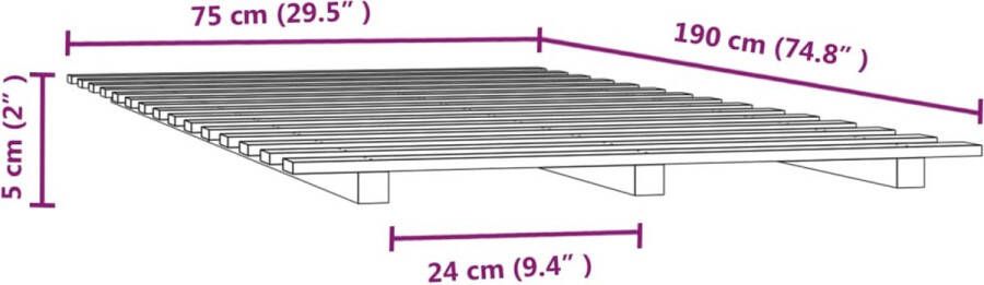 VidaXL -Bedframe-massief-grenenhout-wit-75x190-cm-2FT6-Small-Single - Foto 5