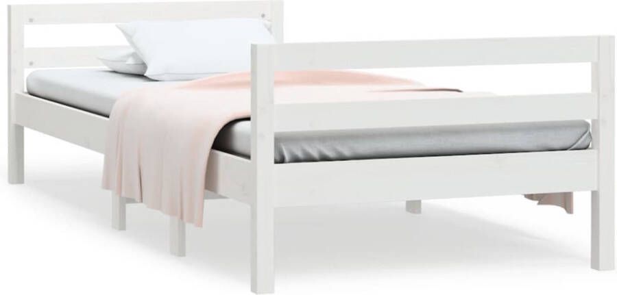 VidaXL Bedframe zonder matras massief grenenhout wit 80x200 cm