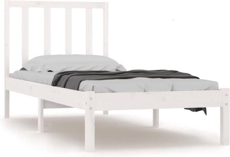 VidaXL -Bedframe-massief-grenenhout-wit-90x190-cm-3FT-Single - Foto 4