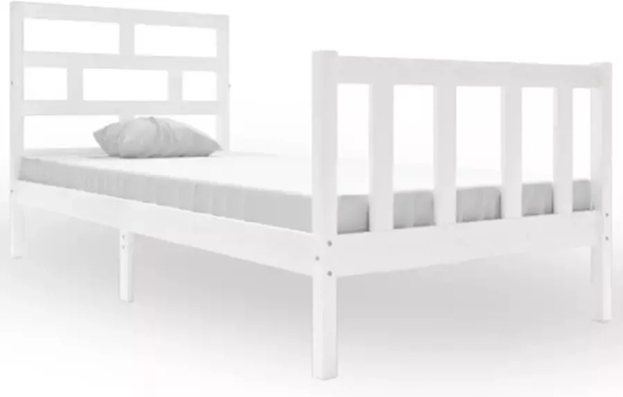 VidaXL -Bedframe-massief-grenenhout-wit-90x190-cm-3FT-Single - Foto 5