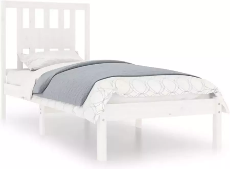 VidaXL Bedframe zonder matras massief grenenhout wit 90x200 cm - Foto 5