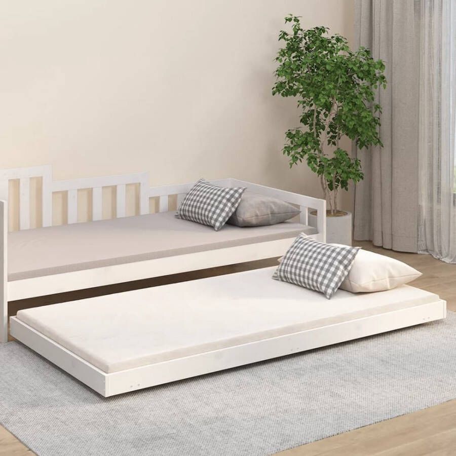 VidaXL Bedframe zonder matras massief grenenhout wit 90x200 cm