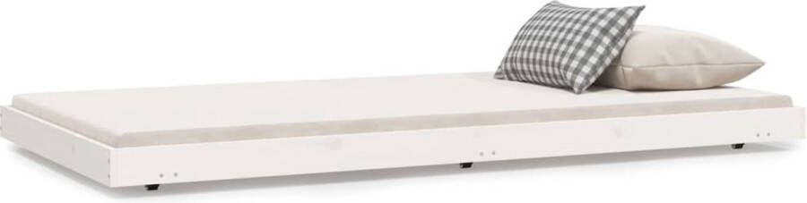 VidaXL Bedframe zonder matras massief grenenhout wit 90x200 cm - Foto 2