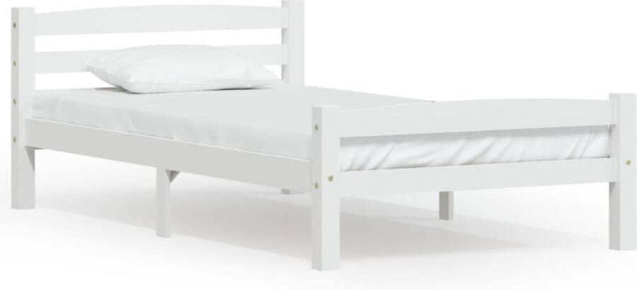 VidaXL -Bedframe-massief-grenenhout-wit-90x200-cm - Foto 3