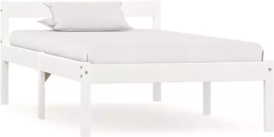 VidaXL -Bedframe-massief-grenenhout-wit-90x200-cm - Foto 2