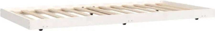 VidaXL Bedframe zonder matras massief grenenhout wit 90x200 cm - Foto 3