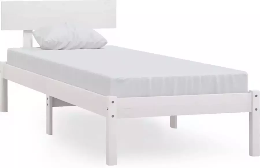 VidaXL -Bedframe-massief-grenenhout-wit-90x200-cm - Foto 4