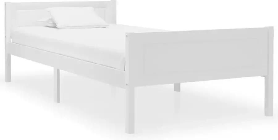 VidaXL -Bedframe-massief-grenenhout-wit-90x200-cm - Foto 2
