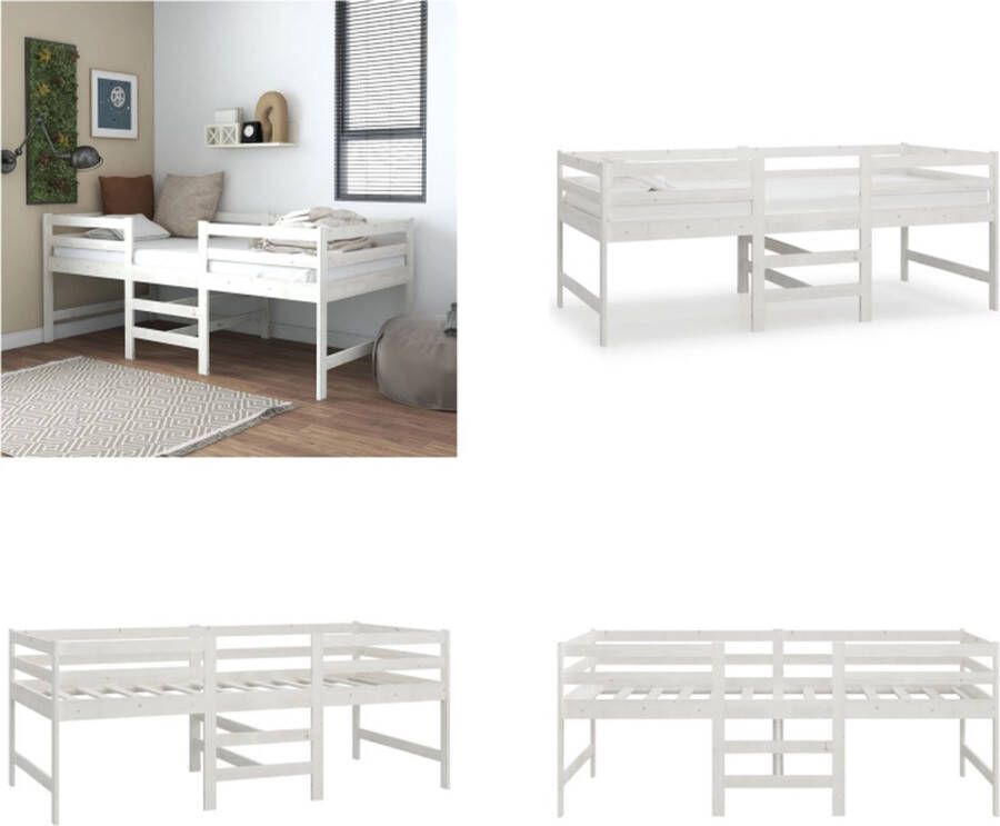 VidaXL Bedframe zonder matras massief grenenhout wit 90x200 cm Bedframe Bedframes Bed Eenpersoonsbed