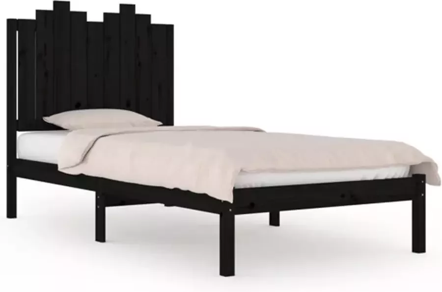 VidaXL -Bedframe-massief-grenenhout-zwart-100x200-cm - Foto 13