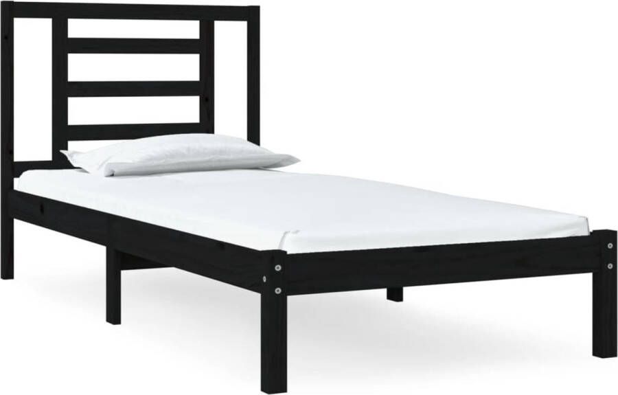 VidaXL -Bedframe-massief-grenenhout-zwart-100x200-cm - Foto 3