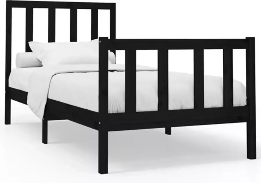 VidaXL -Bedframe-massief-grenenhout-zwart-100x200-cm - Foto 10