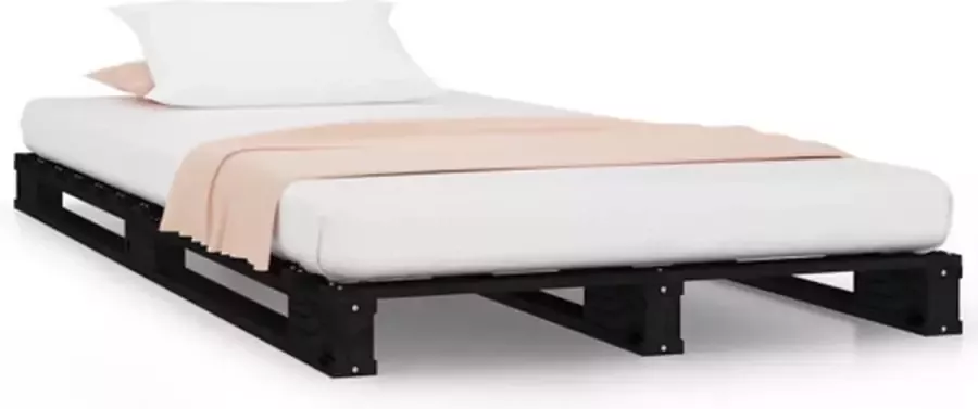 VidaXL -Palletbed-massief-grenenhout-zwart-100x200-cm - Foto 3