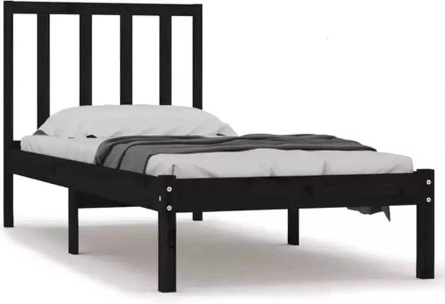 VidaXL -Bedframe-massief-grenenhout-zwart-100x200-cm - Foto 11