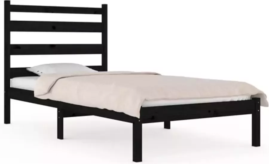 VidaXL -Bedframe-massief-grenenhout-zwart-100x200-cm - Foto 8