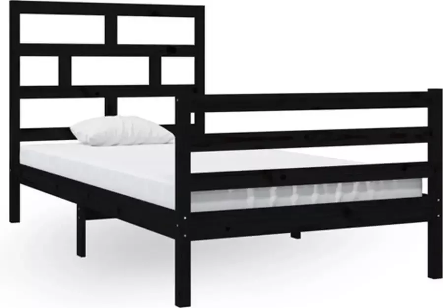 VidaXL -Bedframe-massief-grenenhout-zwart-100x200-cm - Foto 3