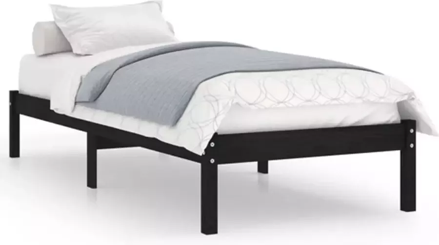 VidaXL -Bedframe-massief-grenenhout-zwart-100x200-cm - Foto 2