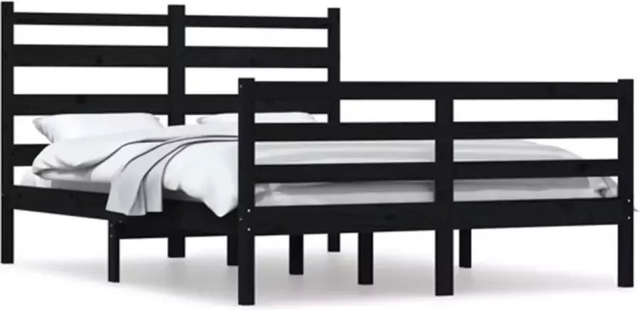 VidaXL -Bedframe-massief-grenenhout-zwart-120x200-cm - Foto 3