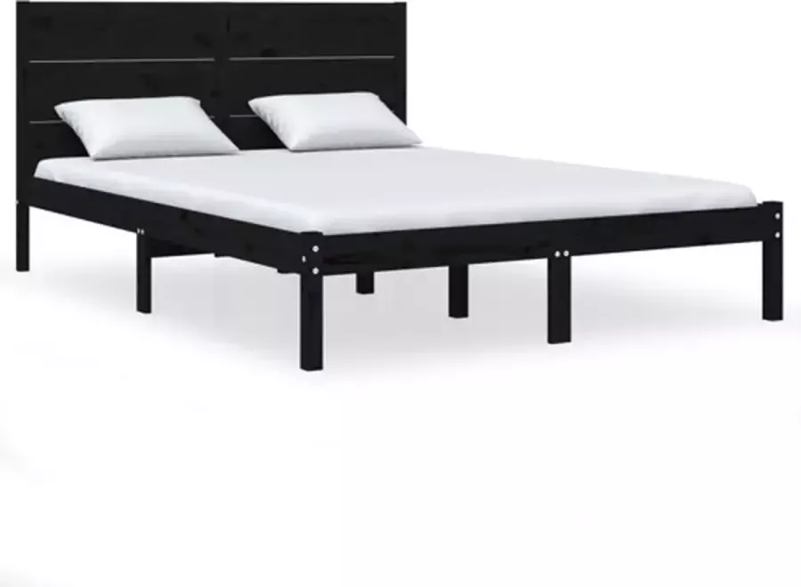 VidaXL -Bedframe-massief-grenenhout-zwart-120x200-cm - Foto 3
