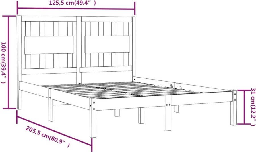 VidaXL -Bedframe-massief-grenenhout-zwart-120x200-cm - Foto 2