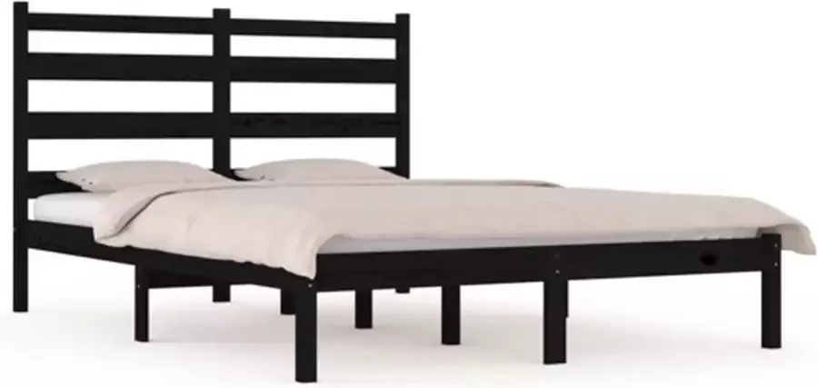 VidaXL -Bedframe-massief-grenenhout-zwart-120x200-cm - Foto 3