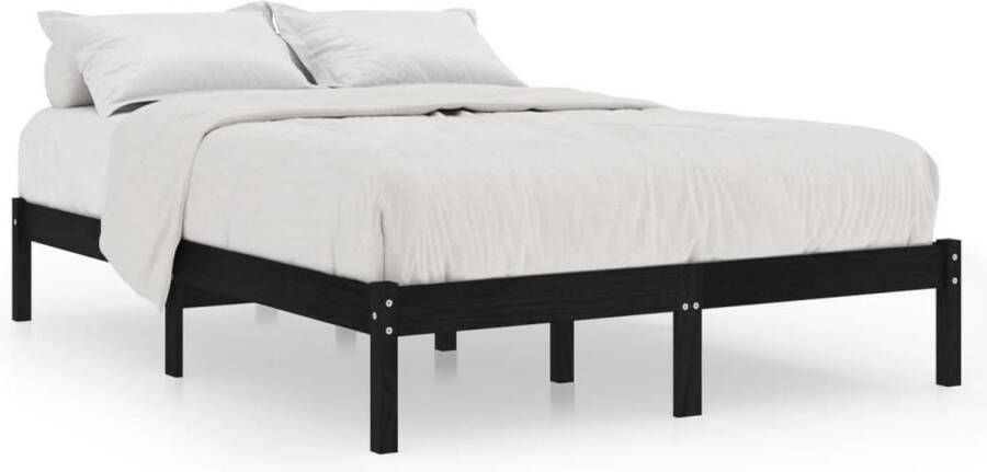 VidaXL -Bedframe-massief-grenenhout-zwart-120x200-cm