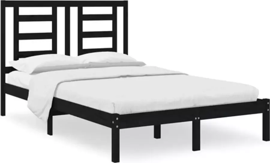 VidaXL -Bedframe-massief-grenenhout-zwart-120x200-cm - Foto 3