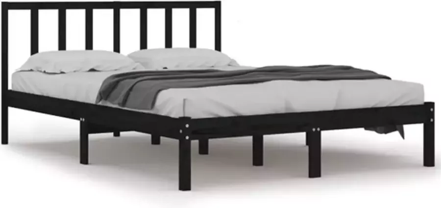 VidaXL -Bedframe-massief-grenenhout-zwart-120x200-cm - Foto 2