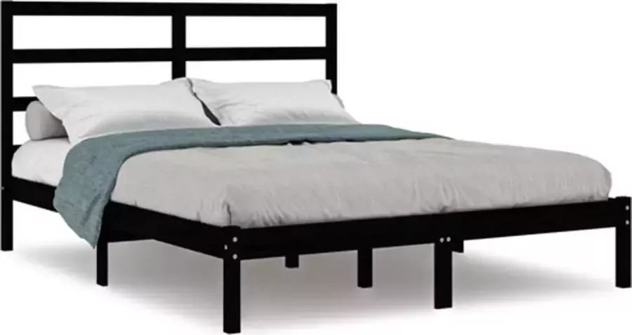 VidaXL -Bedframe-massief-grenenhout-zwart-120x200-cm - Foto 5