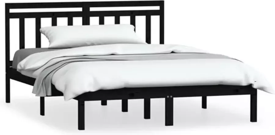 VidaXL -Bedframe-massief-grenenhout-zwart-120x200-cm - Foto 4