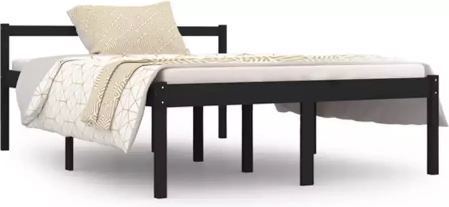 VidaXL -Seniorenbed-massief-grenenhout-zwart-135x190-cm-Small-Double - Foto 5