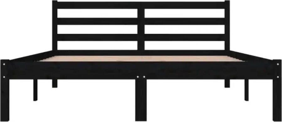 VidaXL -Bedframe-massief-grenenhout-zwart-135x190-cm-4FT6-Double - Foto 4