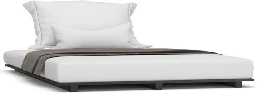 VidaXL -Bedframe-massief-grenenhout-zwart-140x190-cm