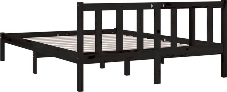 VidaXL -Bedframe-massief-grenenhout-zwart-140x190-cm - Foto 3