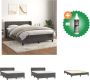 VidaXL Boxspringbed Donkergrijs Fluweel 193 x 147 cm Pocketvering matras Middelharde ondersteuning Huidvriendelijk topmatras Bed Inclusief Reiniger - Thumbnail 2