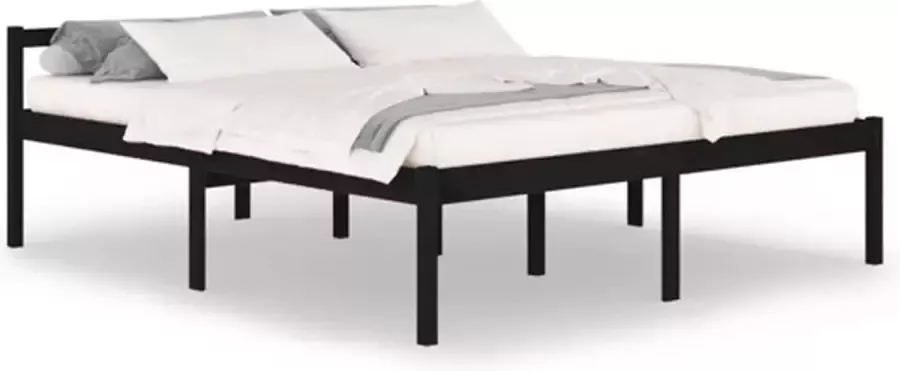 VidaXL -Bedframe-massief-grenenhout-zwart-180x200-cm-6FT-super-king - Foto 4