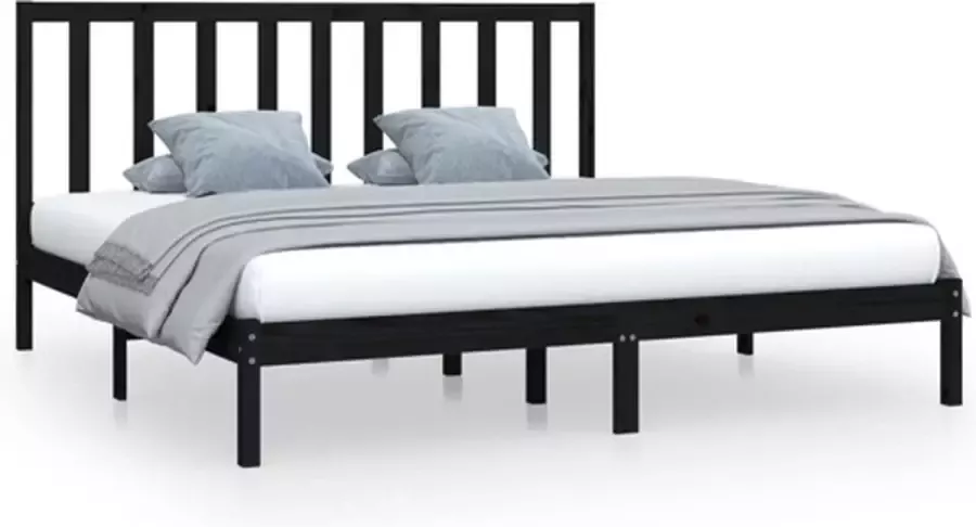 VidaXL -Bedframe-massief-grenenhout-zwart-180x200-cm-6FT-Super-King - Foto 3