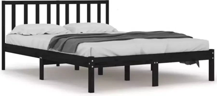 VidaXL -Bedframe-massief-grenenhout-zwart-180x200-cm-6FT-Super-King - Foto 2