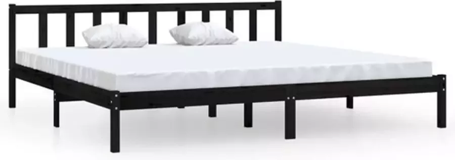 VidaXL -Bedframe-massief-grenenhout-zwart-180x200-cm-6FT-Super-King - Foto 3