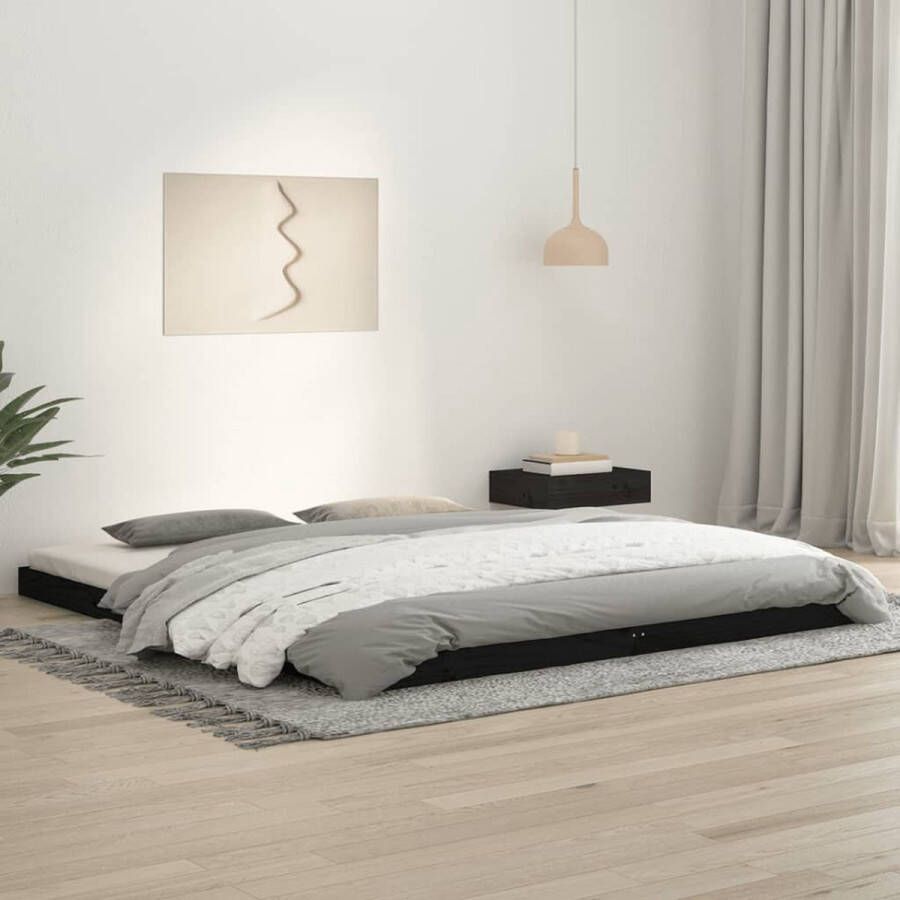 VidaXL Bedframe massief grenenhout zwart 180x200 cm 6FT Super King - Foto 2