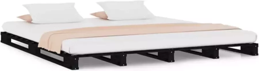 VidaXL -Palletbed-massief-grenenhout-zwart-200x200-cm - Foto 3