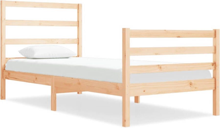 VidaXL -Bedframe-massief-grenenhout-zwart-75x190-cm-Small-Single