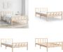 VidaXL Bedframe massief hout 100x200 cm Bedframe Bedframes Eenpersoonsbed Bed - Thumbnail 3