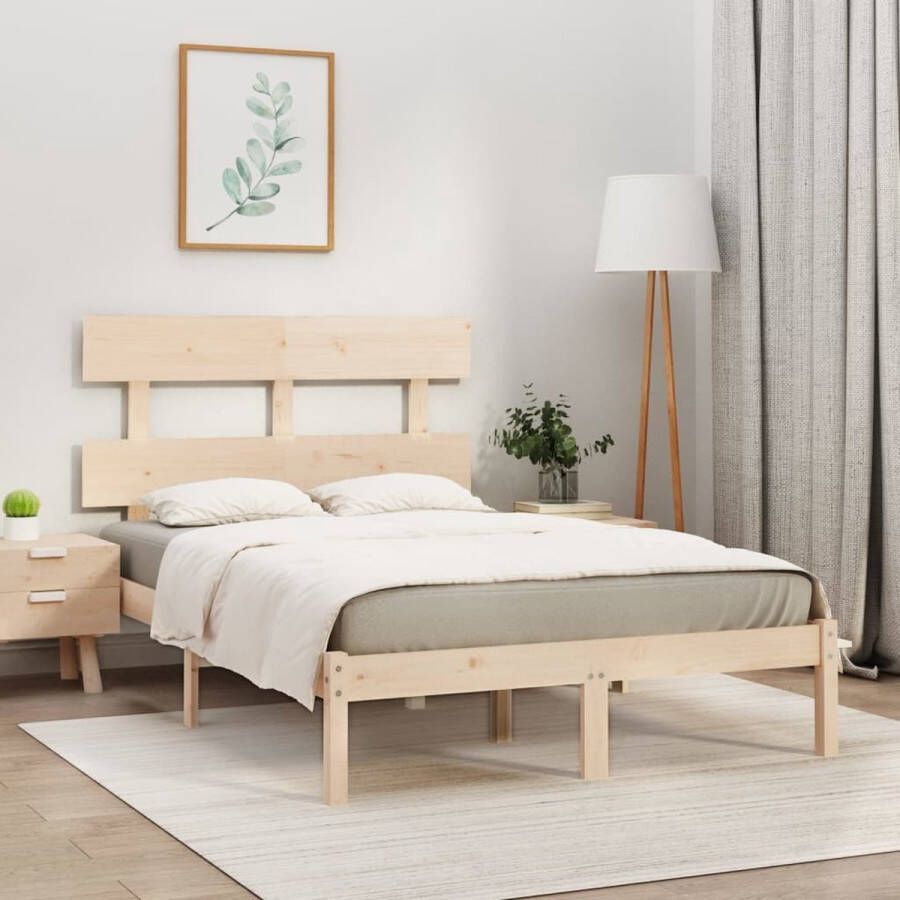 VidaXL -Bedframe-massief-hout-135x190-cm-4FT6-Double - Foto 1