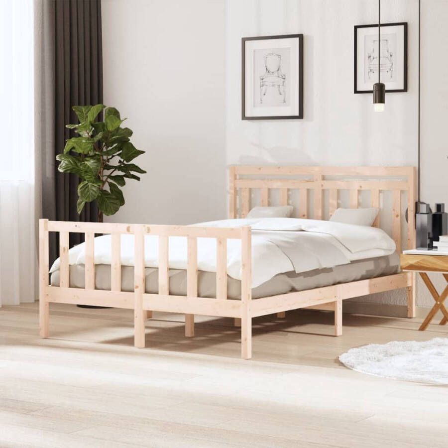 VidaXL -Bedframe-massief-hout-140x190-cm